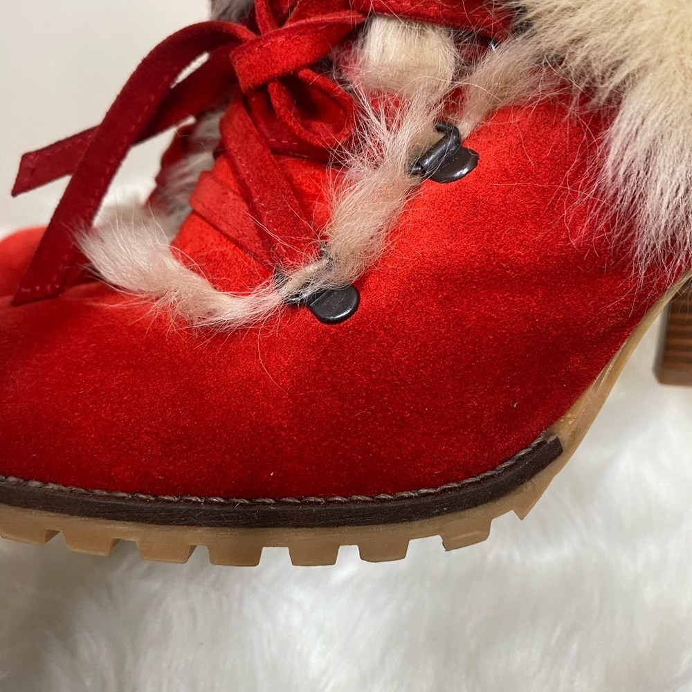 {EUC} Coach Kristy Suede And Faux Fur Mules Heels Shoes Italy 8.5 - Picture 10 of 11